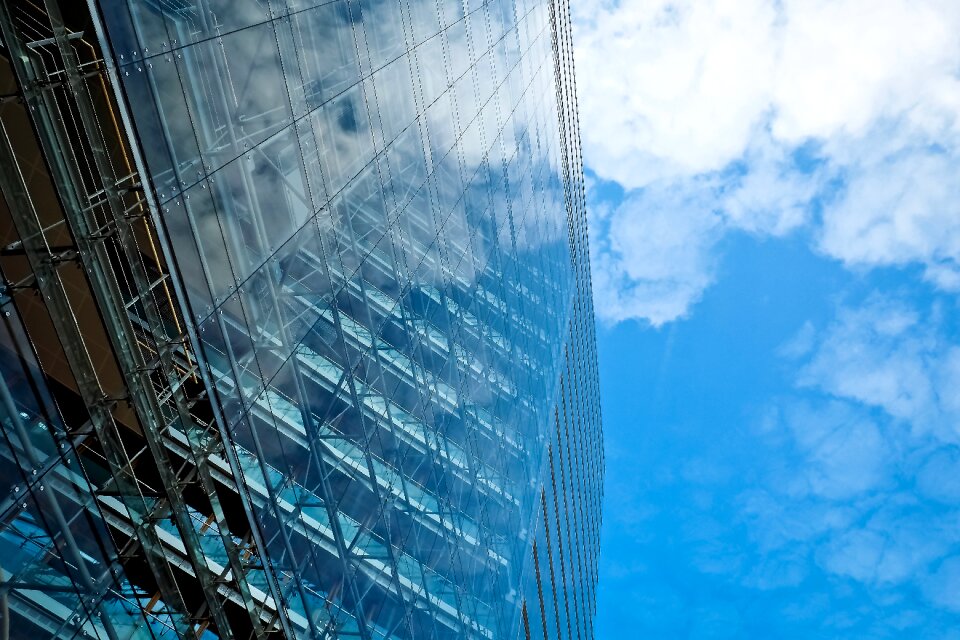 Skyscraper glass house