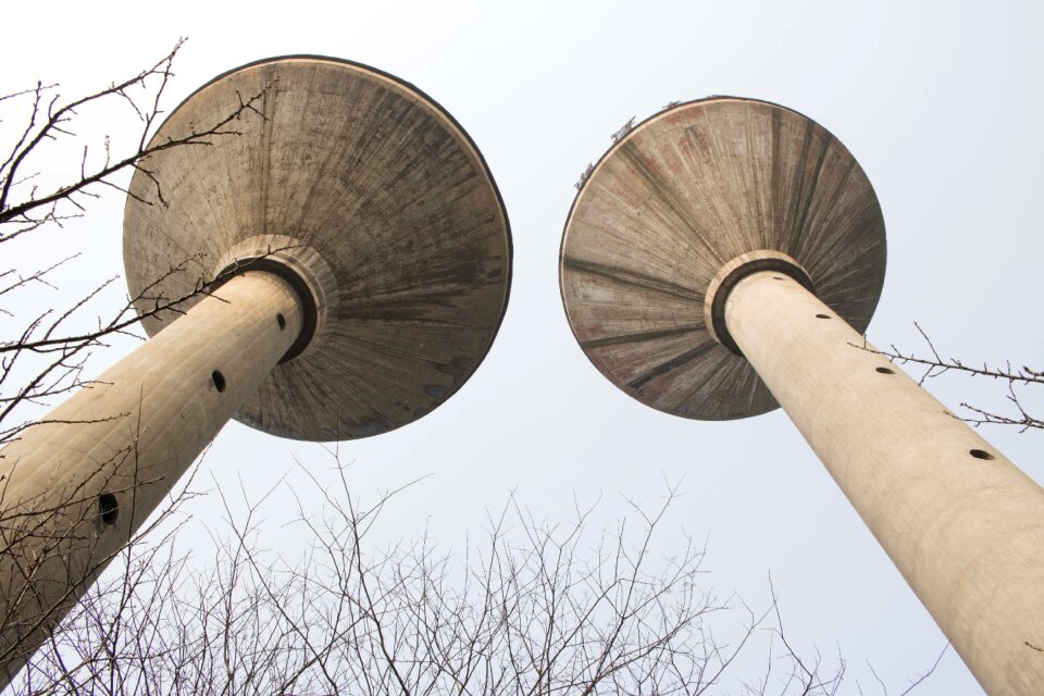 Building water tower look up