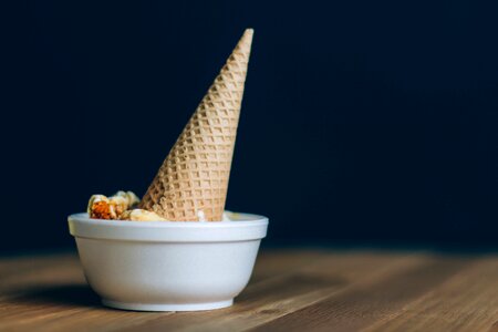 Cold food ice cream cone photo