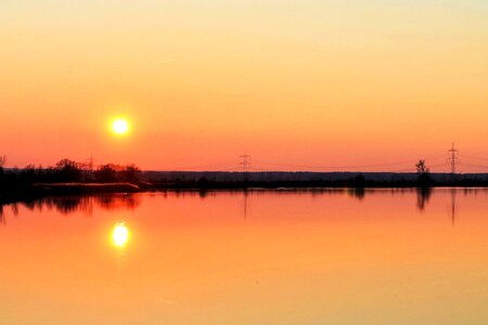 Nature sunset mirrored