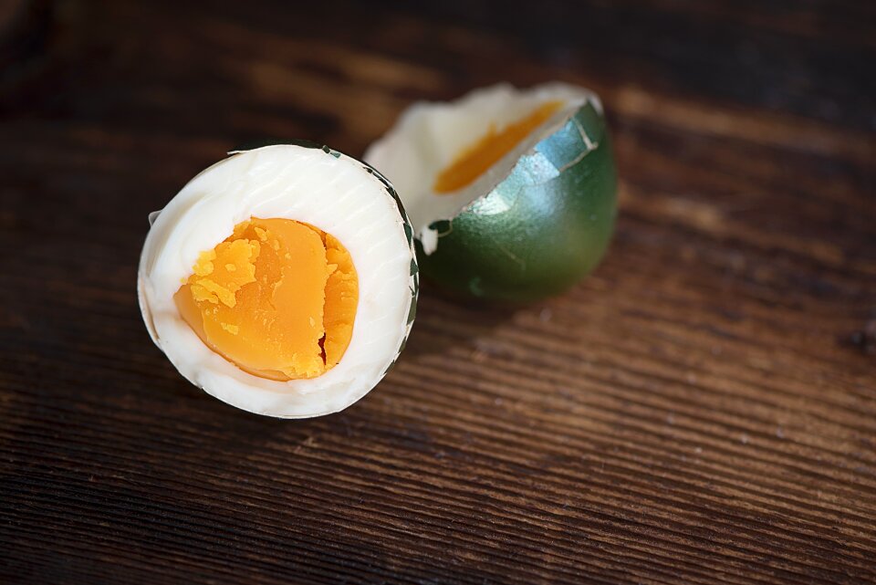 Easter egg cut in half split