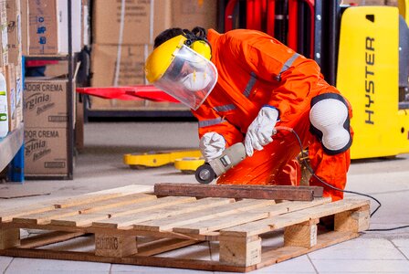 Work clothes industrial safety protective goggles photo