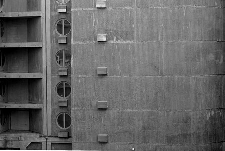 Facade black and white city photo
