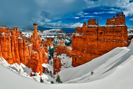 Snow mountains spires