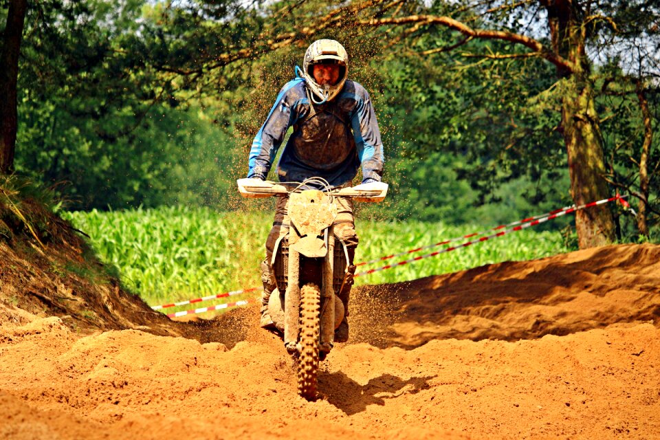Enduro athletes dirt bike