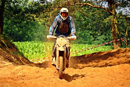 Enduro athletes dirt bike