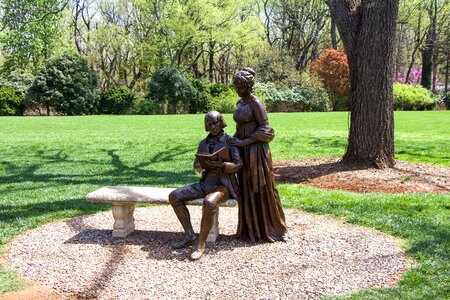 Reading bronze sculpture