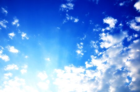 Blue sky clouds sunlight heaven photo