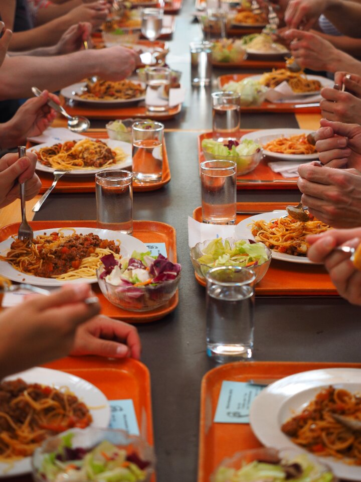 Nutrition industrial kitchen spaghetti