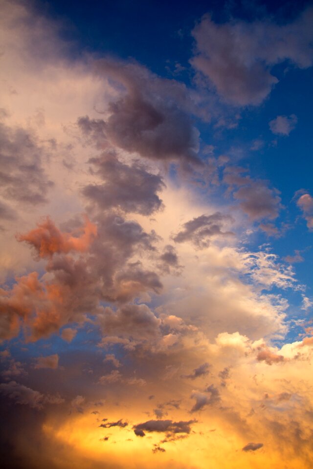 Orange blue blue sky