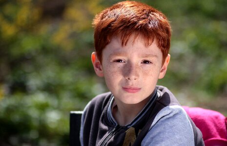 Red hair freckles portrait