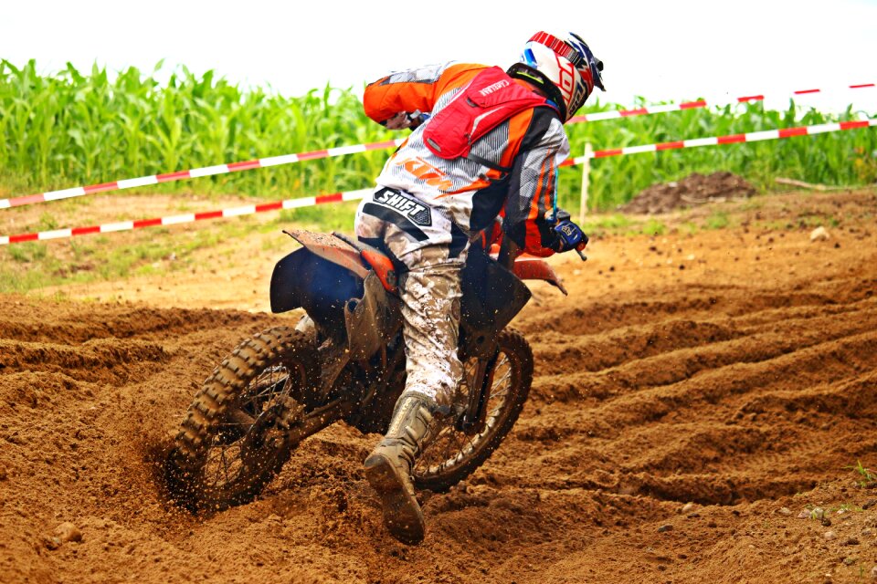 Dirtbike motorcyclist action