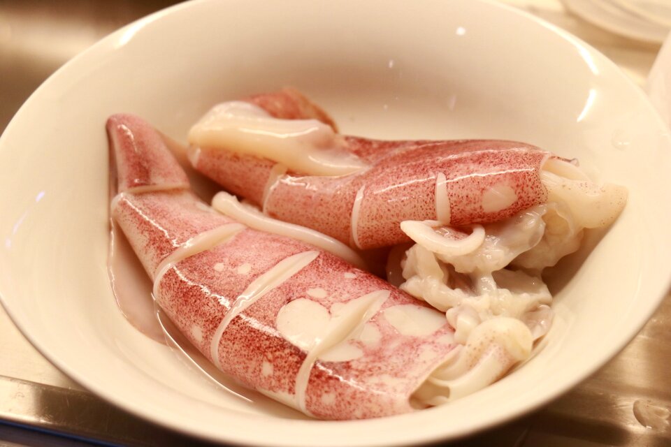 Seafood squid raw food