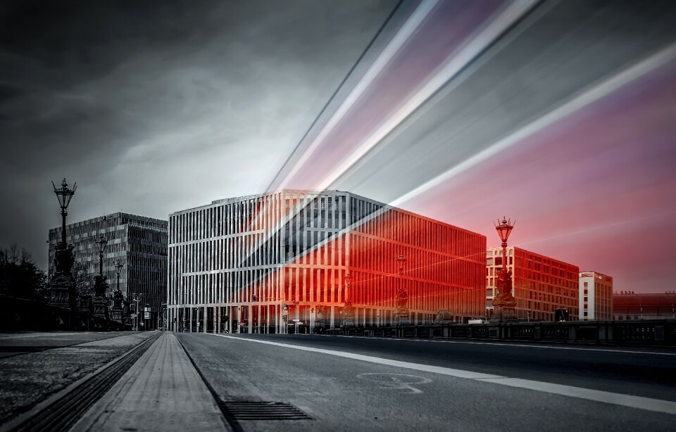Long exposure color key building