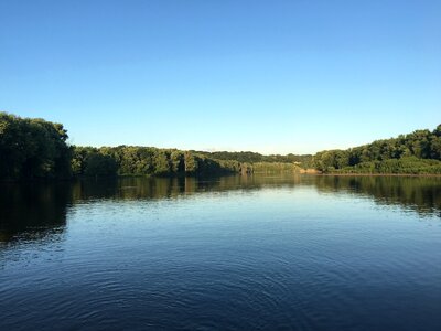 Boating mississippi river trees photo