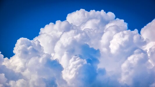 Blue white blue sky clouds photo