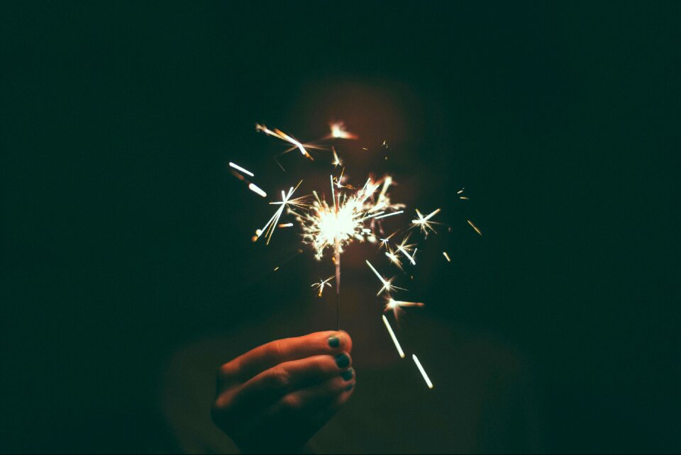 Fourth of july sparks burning