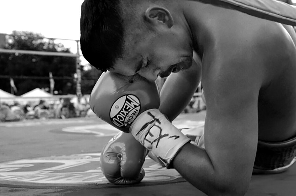 Fighter boxing ring