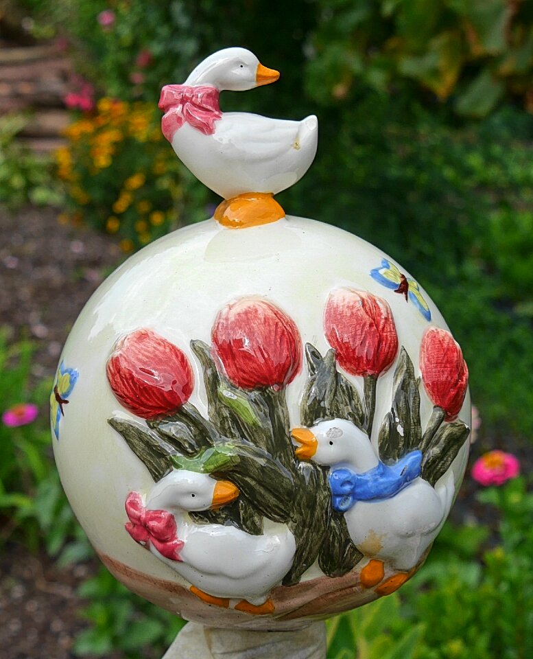 Garden globe solid ball of clay garden