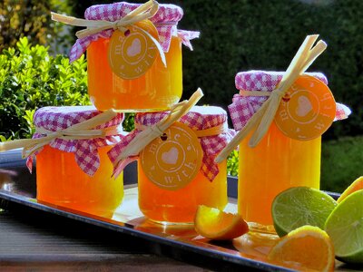 Lemon fruits orange marmalade photo