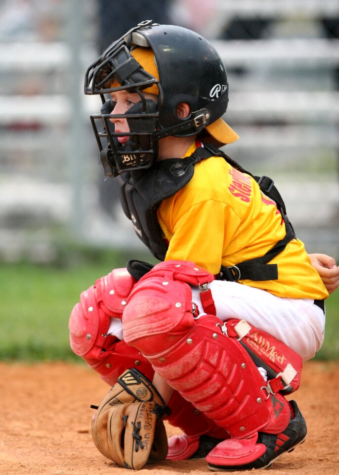 Boy catcher sport photo