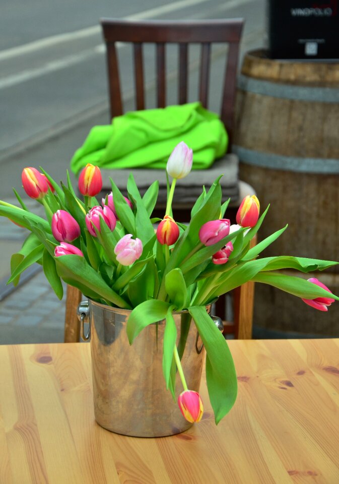 Straßencafè outside catering spring
