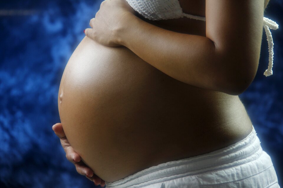 Cute pregnant belly pregnant woman