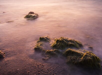 Rocky long exposure purple