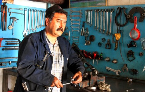 Repairman sweat labor
