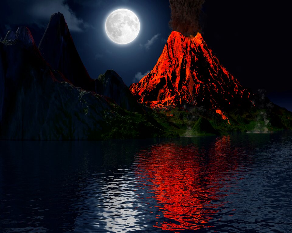 Island landscape mountain