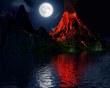 Island landscape mountain