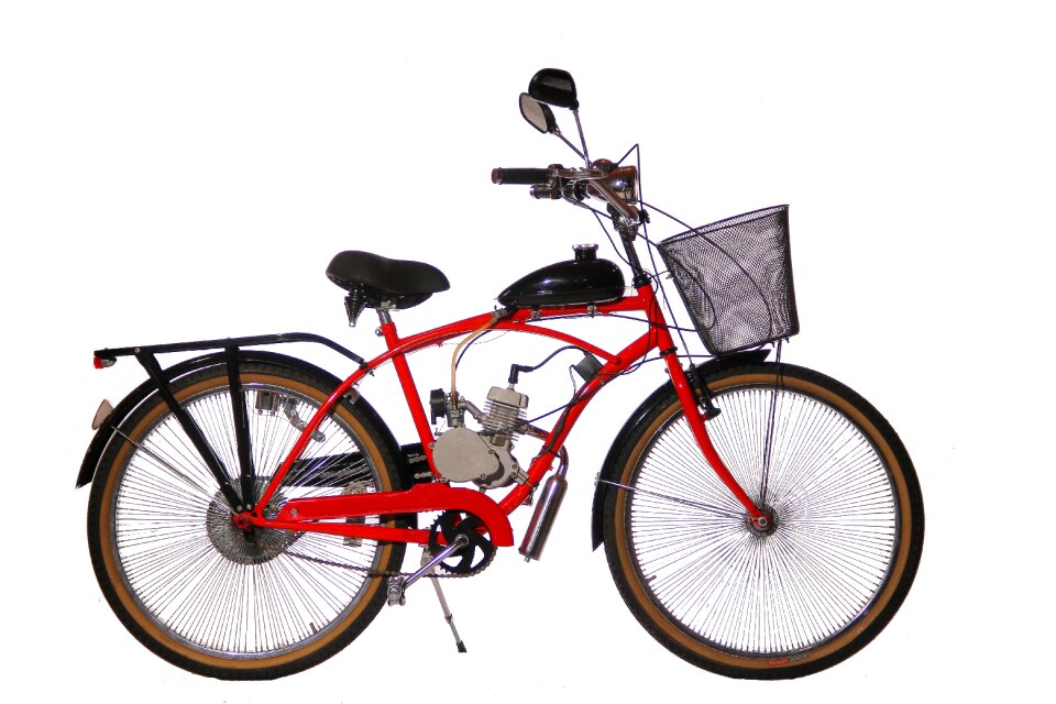 Bicycle red motorized