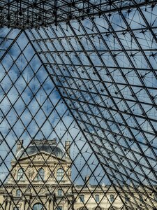 Paris glass pyramid museum photo