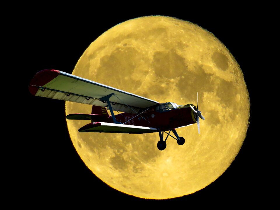 Flying moon full moon