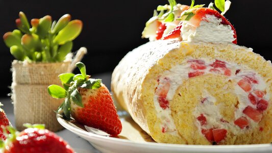 Bisquitrolle cream cake photo