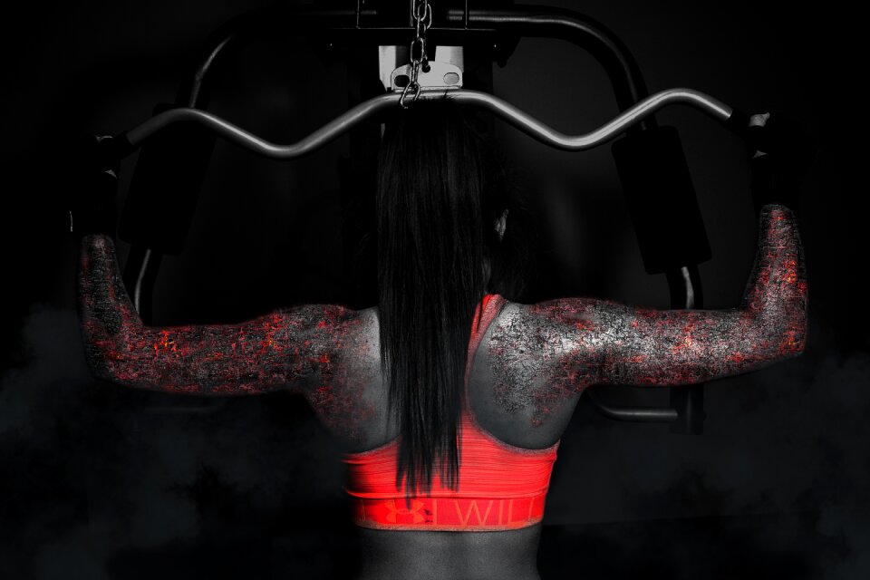 Muscle girl strength photo