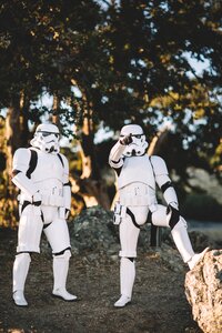 Outdoors storm troopers wear