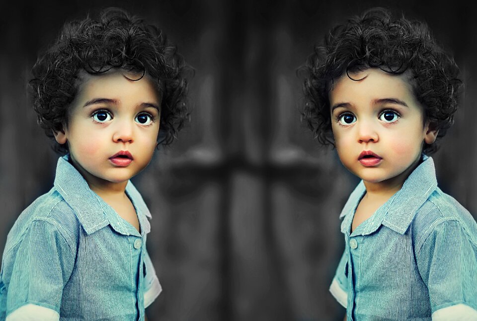 Black and white shirt curly