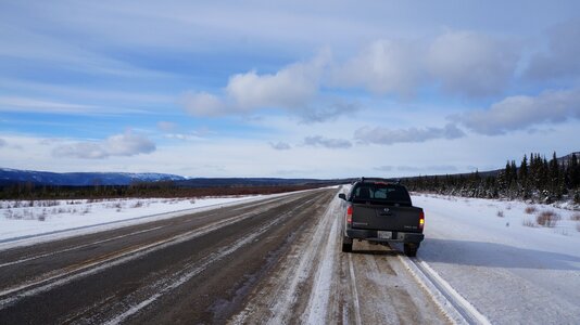 Alaska highway british columbia snow