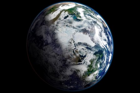 Satellite arctic sphere photo
