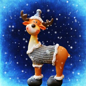 Reindeer winter decoration photo