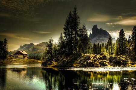 Dolomites lake nature