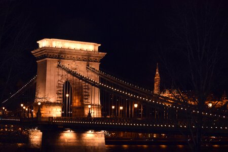 Bridge chain bridge at night