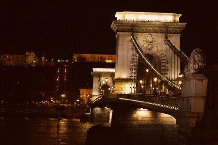 Bridge chain bridge at night