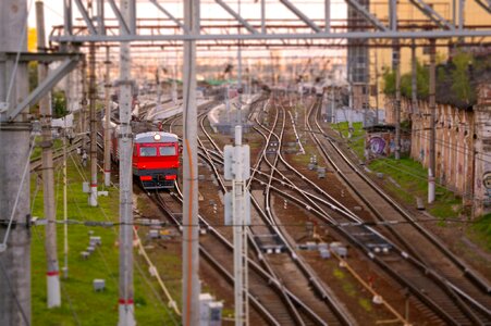 Locomotive rails transportation photo