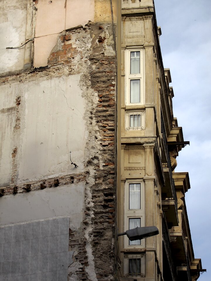 Facade old building brick