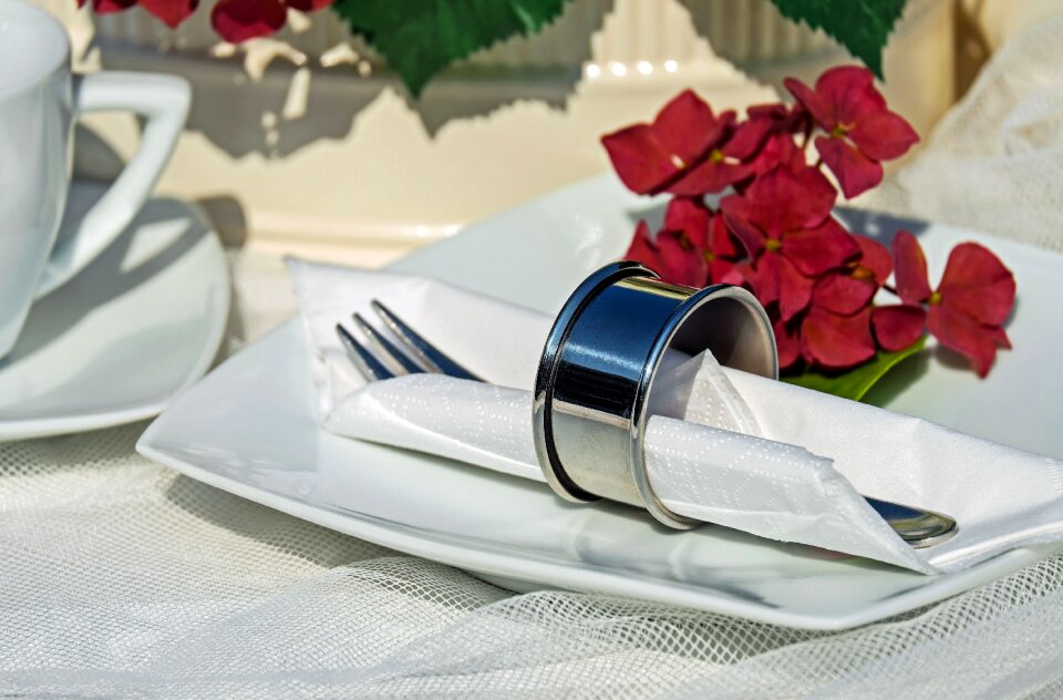 Shiny napkin coffee hour
