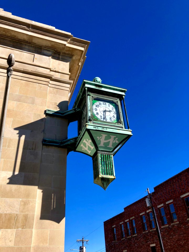 Clock, EW Bank & EW Bank Building, Hendersonville, NC 