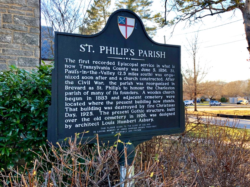 Historical Marker, St. Philip's Episcopal Church, Brevard,… 