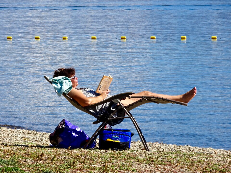 Woman relaxing lying